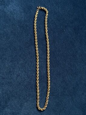 Stunning Vintage  1/20 12K Yellow Gold Filled Rope Chain Necklace